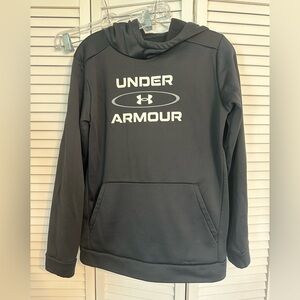 Under Armour black Hoodie with White Logo youth XL